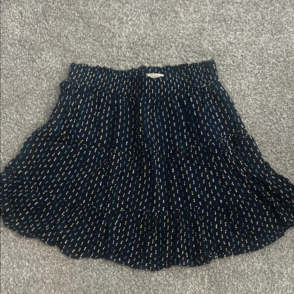 Navy Blue Patterned Skirt